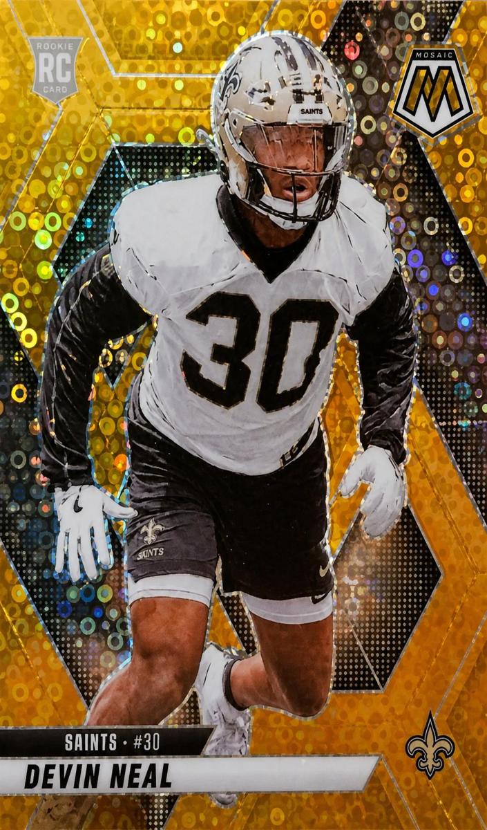 2025 Panini Mosaic Football Gold Devin Neal #330