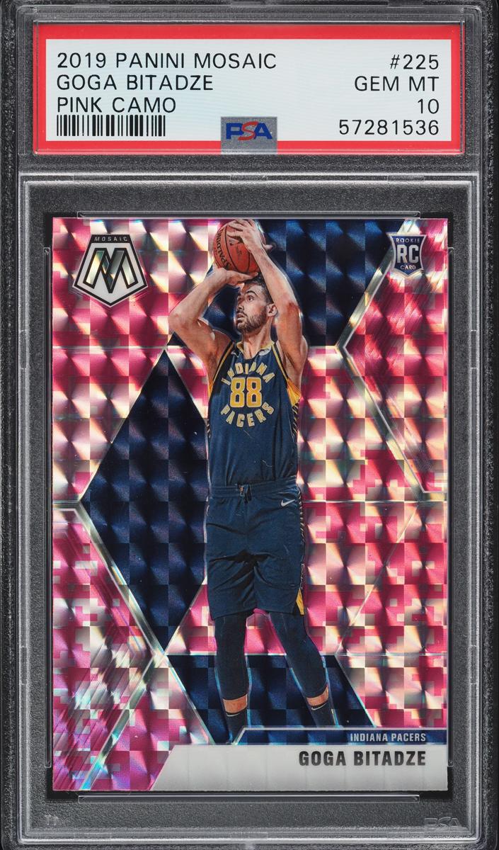 2019 Panini Mosaic Basketball Pink Camo Goga Bitadze #225 PSA 9
