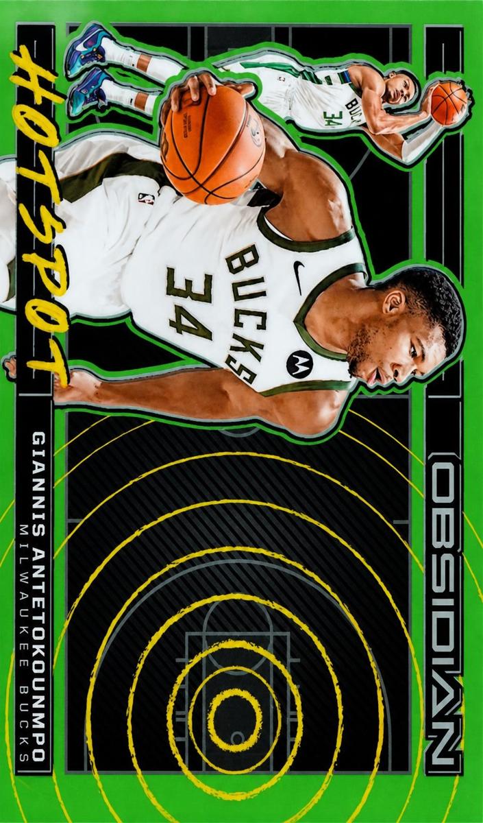 2023 Panini Obsidian Basketball Electric Etch Green Flood Giannis Antetokounmpo #14