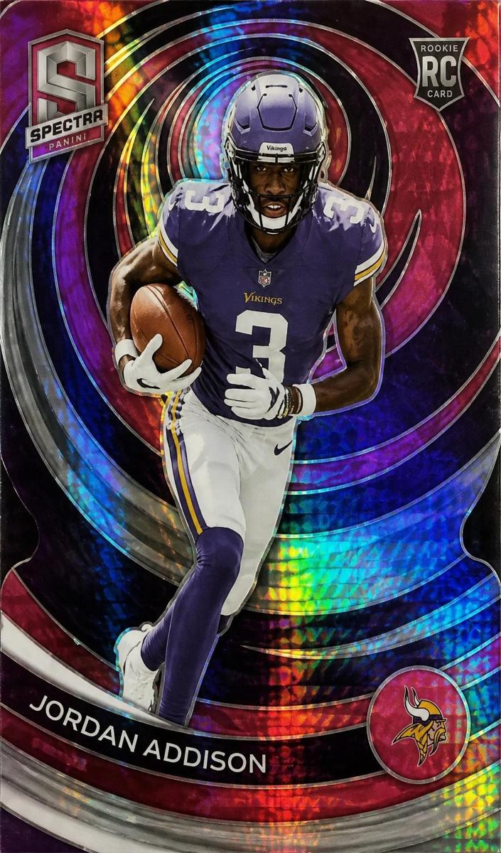 2023 Panini Spectra Football Neon Pink Die Cut Jordan Addison #129