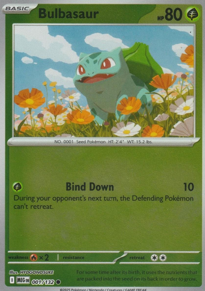 2025 Pokemon Mega Evolution Reverse Holo Bulbasaur #1