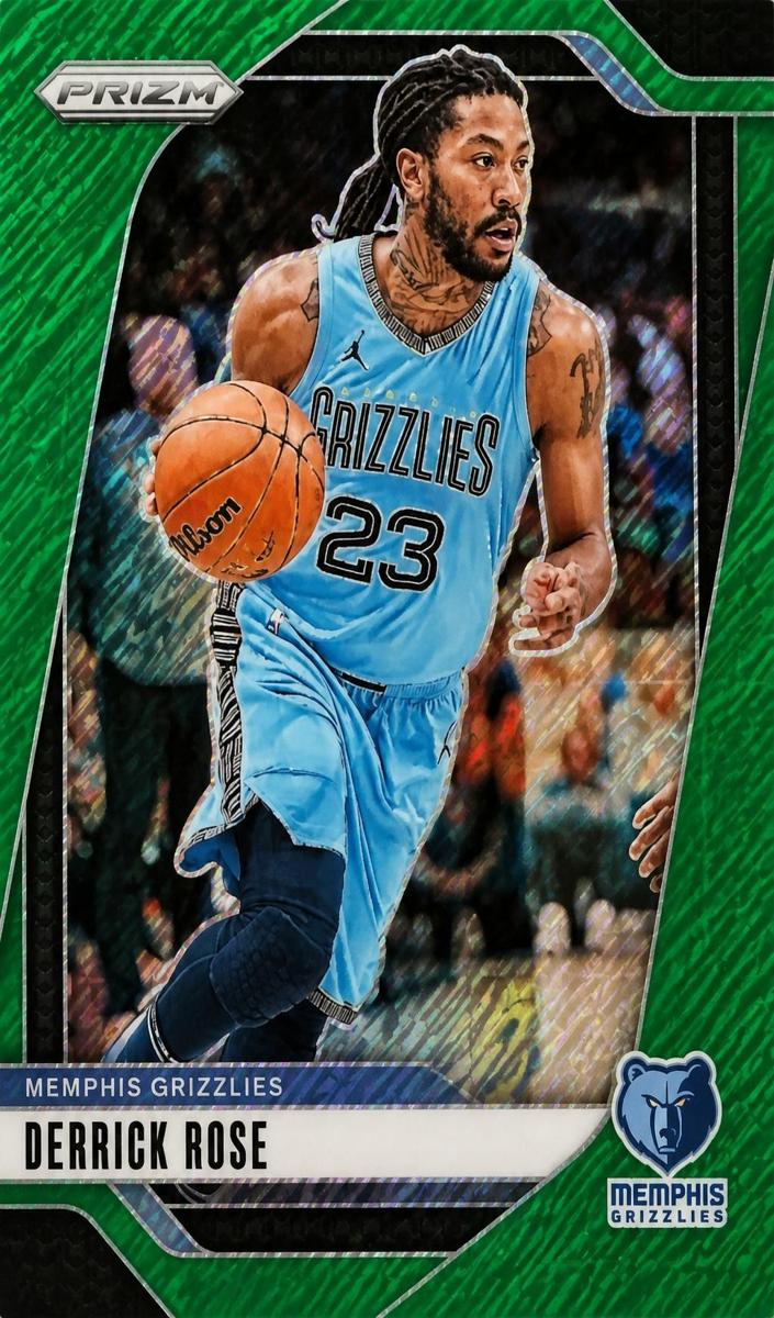 2024 Panini Prizm Basketball Green Shimmer FOTL Derrick Rose #53