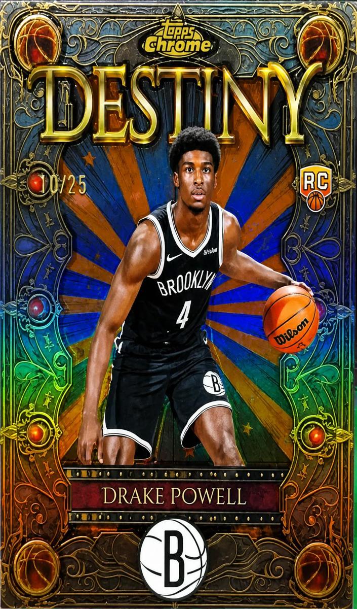 2025 Topps Chrome Basketball Orange Refractor Drake Powell #D-18