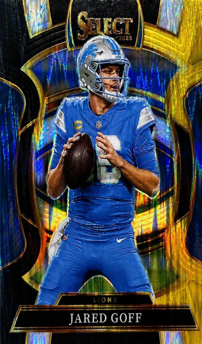 2025 Panini Select Football Black and Gold Shock Jared Goff #69