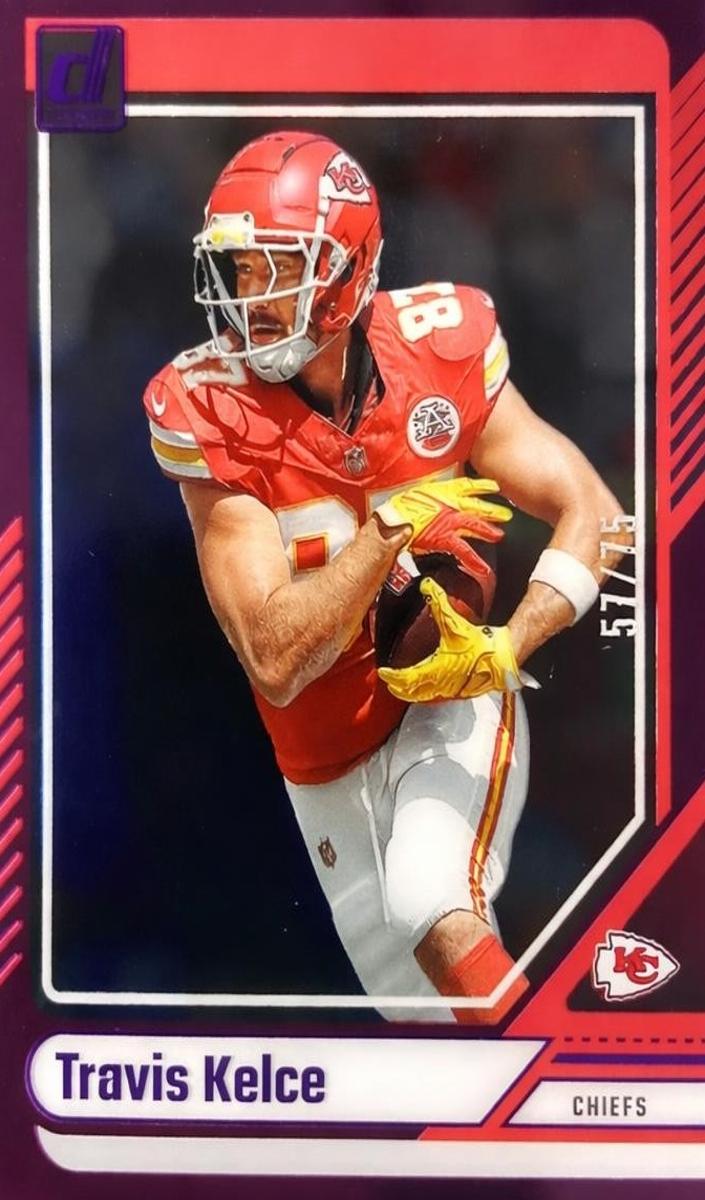 2024 Panini Clearly Donruss Football Purple Travis Kelce #28