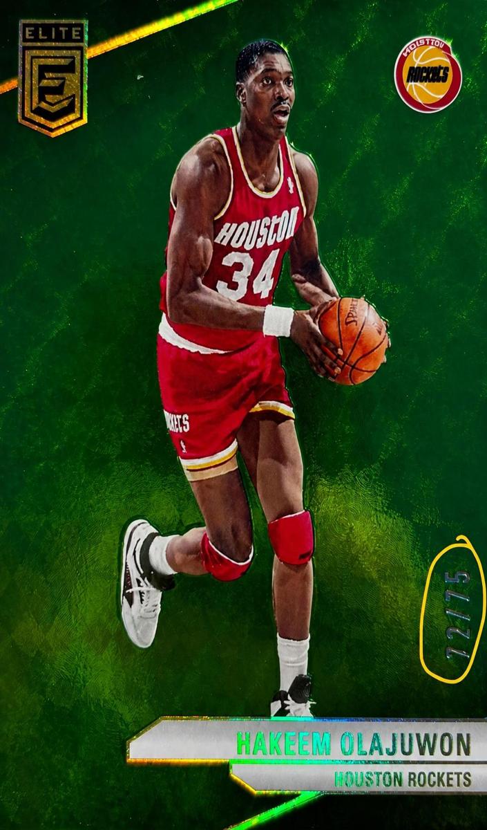 2023 Donruss Elite Basketball Neon Green Hakeem Olajuwon #97