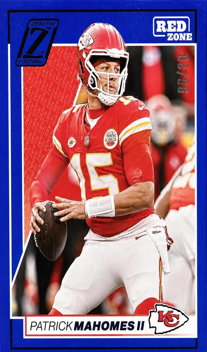 2024 Panini Zenith Football Red Zone Blue Patrick Mahomes II #47