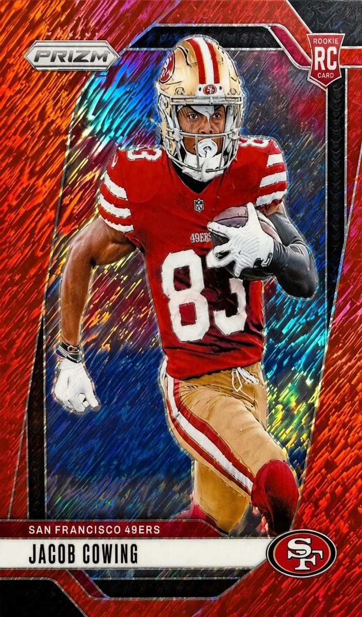 2024 Panini Prizm Football Red Shimmer Jacob Cowing #335 PSA 7.5