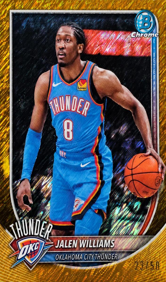 2025 Bowman Basketball Gold Shimmer Refractor Jalen Williams #BCV-107