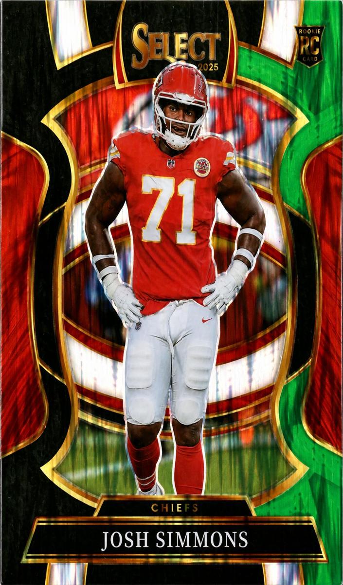 2025 Panini Select Football Green and Red Shock Josh Simmons #8