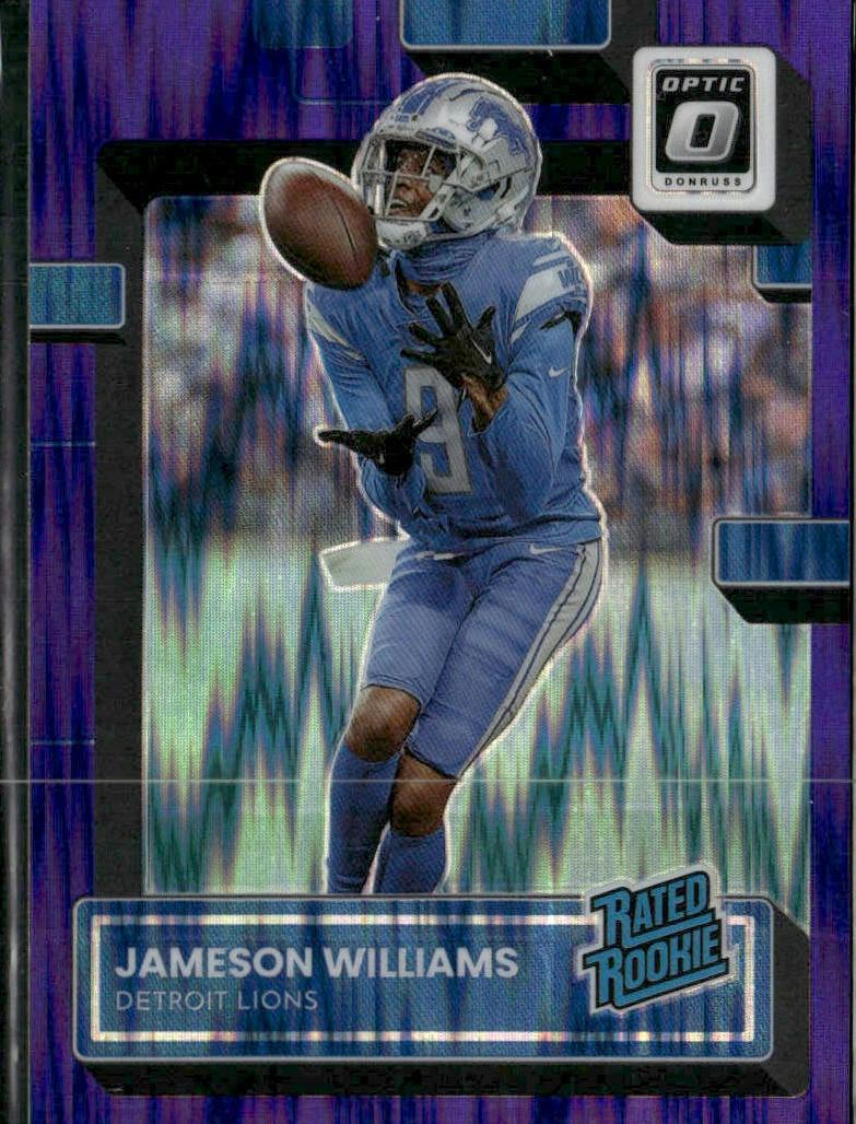 2022 Donruss Optic Football Purple Shock Jameson Williams #208 PSA 9