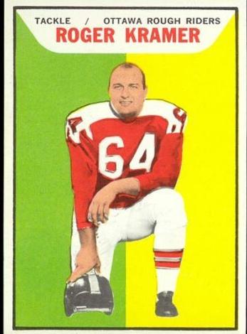 1965 Topps CFL Football Roger Kramer #80 PSA 8