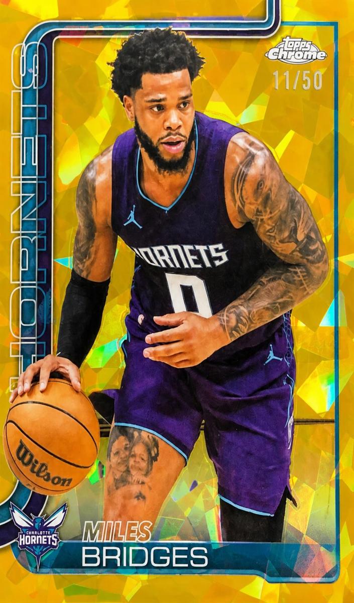 2025 Topps Chrome Sapphire Basketball Gold Miles Bridges #30 PSA 9