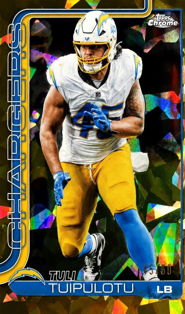 2025 Topps Chrome Football Gold Geometric Refractor Tuli Tuipulotu #163
