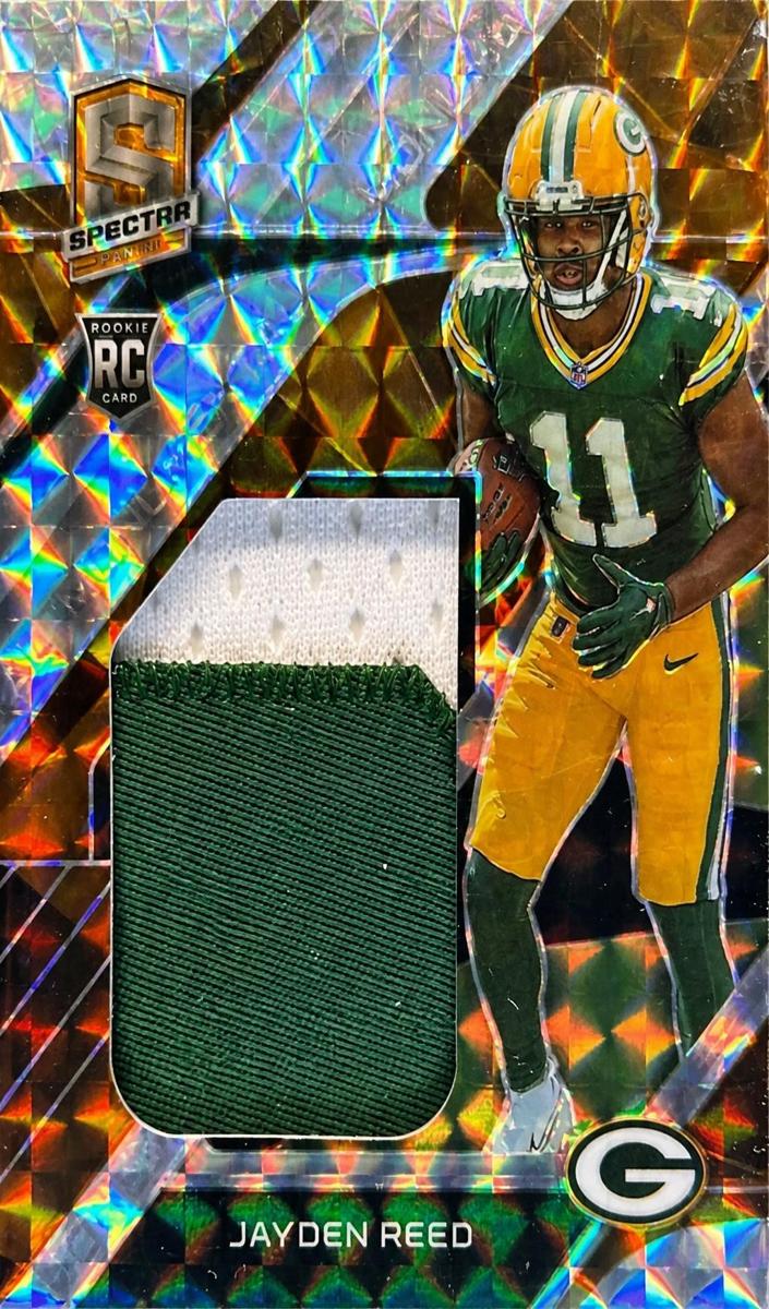 2023 Panini Spectra Football Neon Orange Jayden Reed #MME-JAR