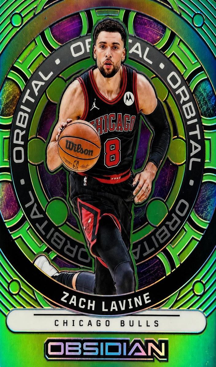 2023 Panini Obsidian Basketball Electric Etch Green Flood Zach LaVine #13