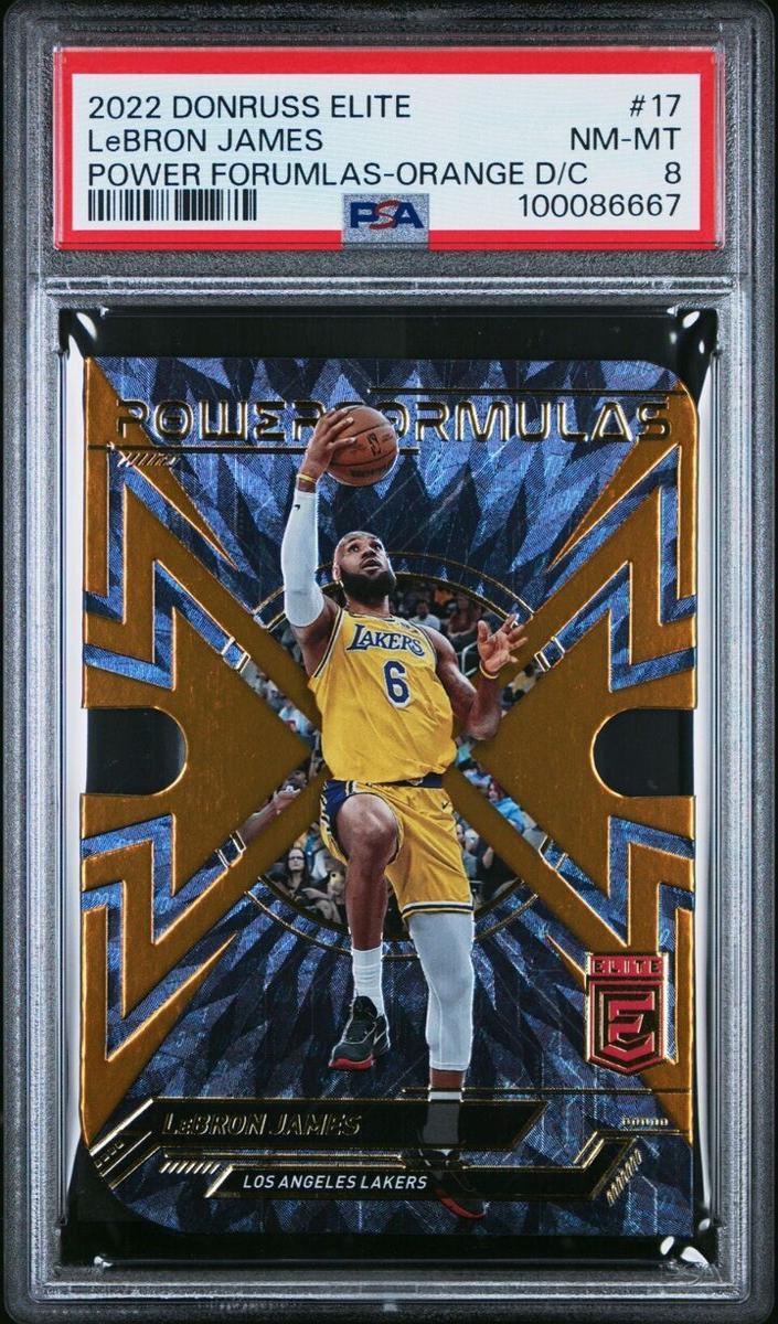 2022 Donruss Elite Basketball Orange Die Cut LeBron James #17 PSA 8