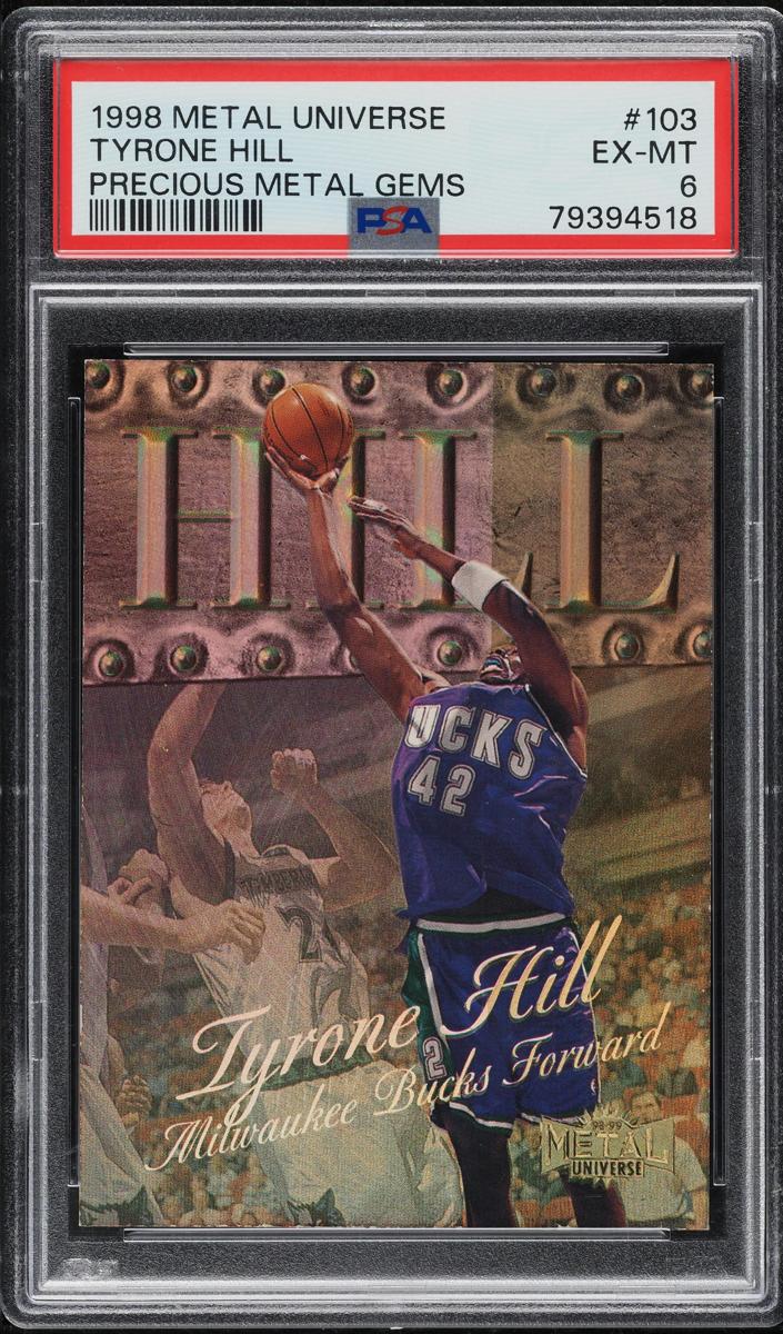 1998 Metal Universe Basketball Precious Metal Gems Tyrone Hill #103 PSA 5.5