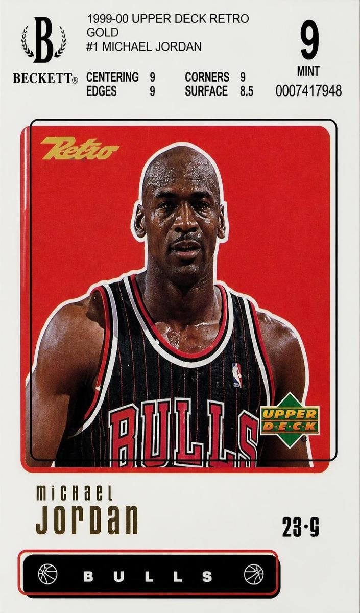 1999 Upper Deck Retro Basketball Gold Michael Jordan #1 BGS 9