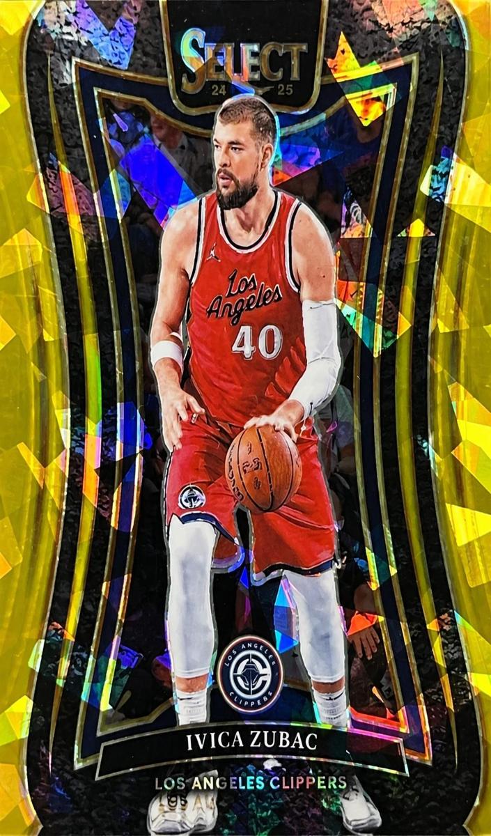 2024 Panini Select Basketball Gold Cracked Ice Ivica Zubac #349