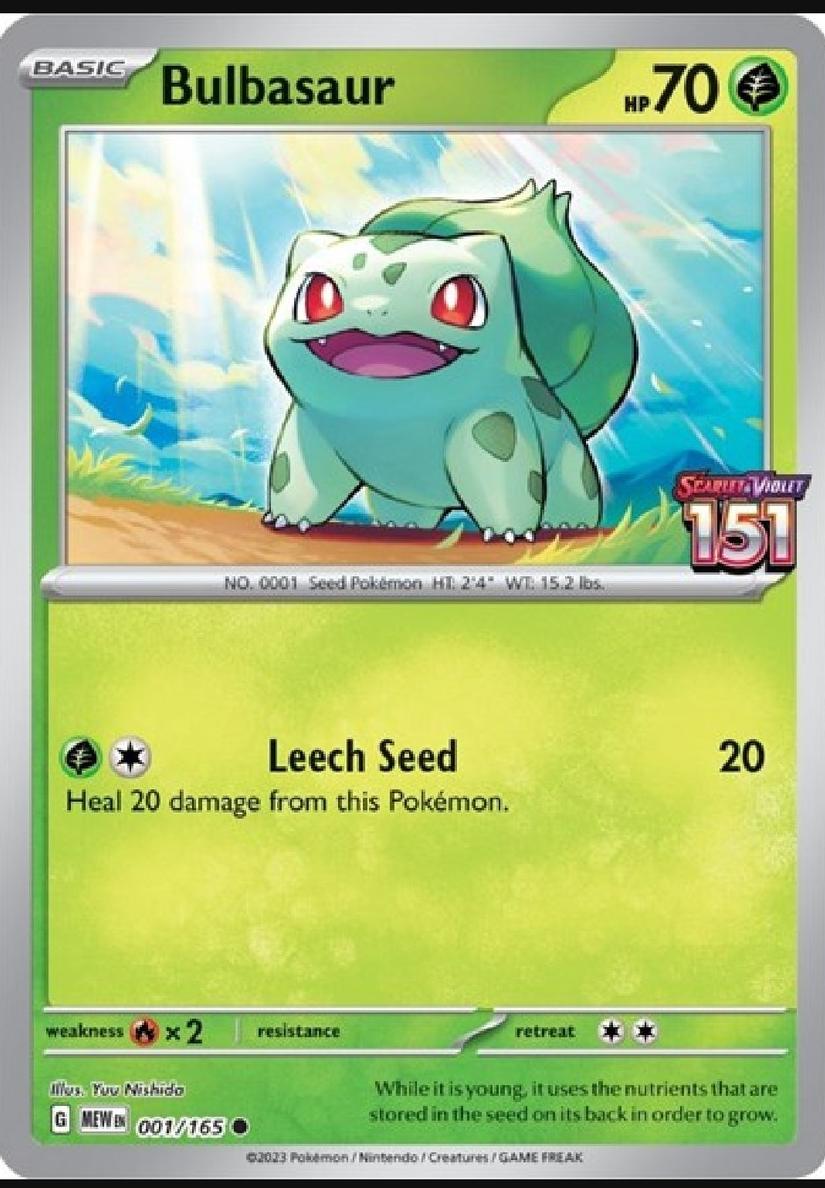 2023 Pokemon Scarlet & Violet 151 Stamped Bulbasaur #1 PSA 9