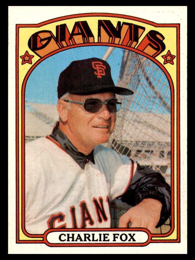 1972 Topps Baseball Charlie Fox #129 PSA 8