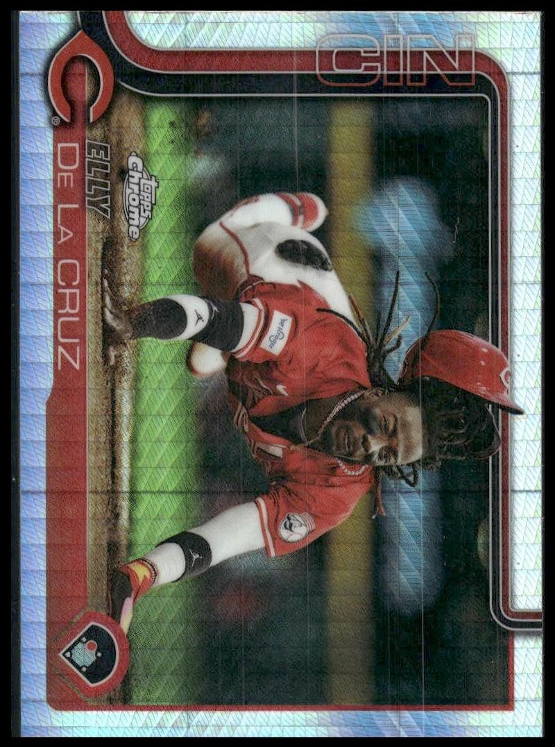 2025 Topps Chrome Update Baseball Refractor Elly De La Cruz #USC189 PSA 8
