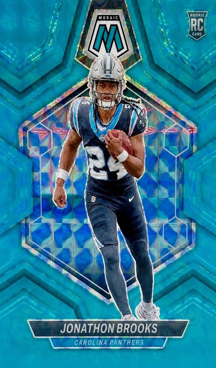 2024 Panini Mosaic Football Blue Fluorescent Jonathon Brooks #345