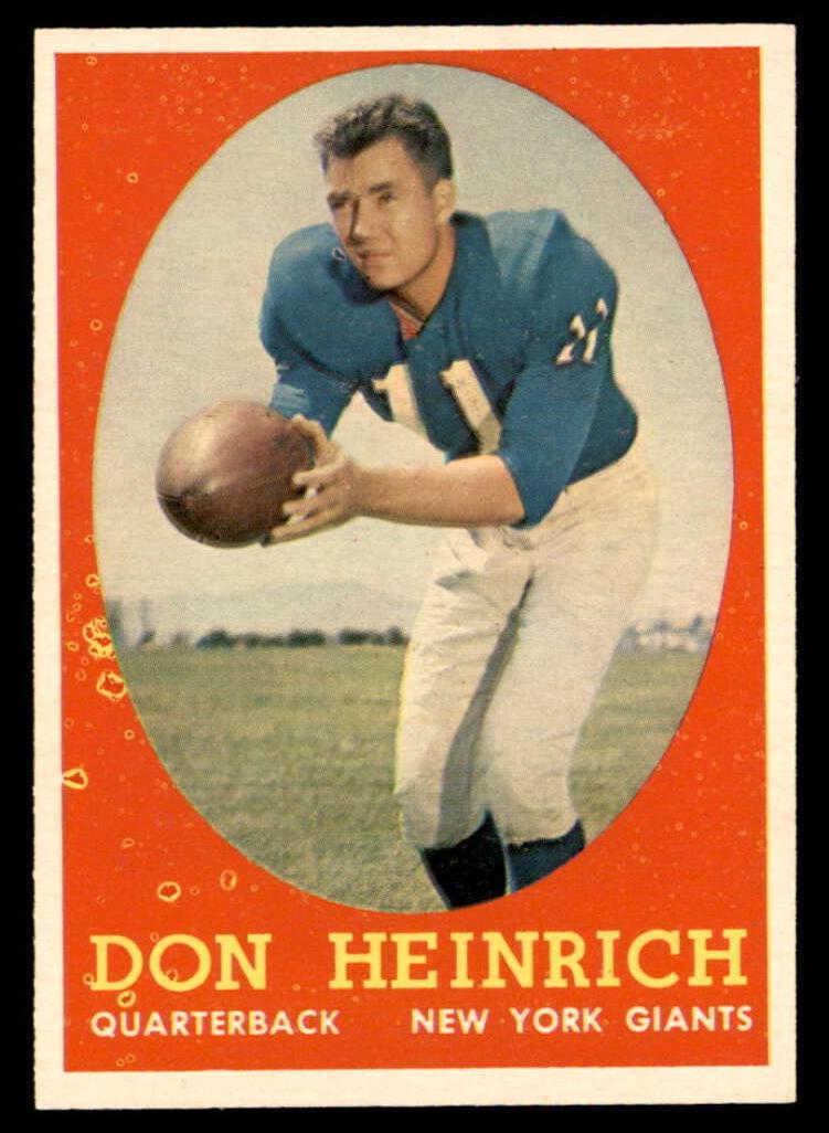 1958 Topps Football Don Heinrich #83 PSA 7
