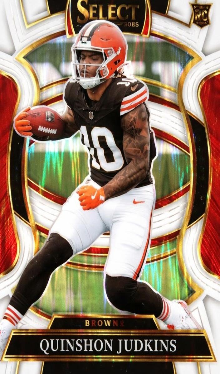 2025 Panini Select Football White Shock Quinshon Judkins #55