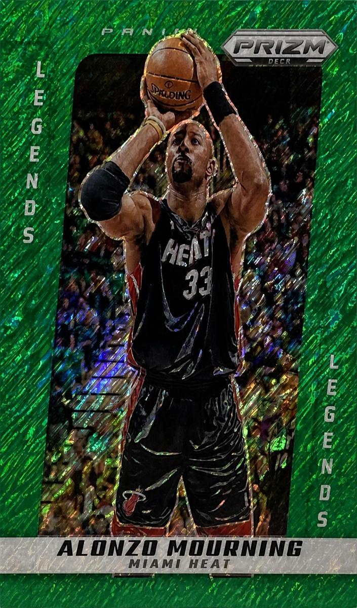 2024 Panini Prizm Deca Basketball Green Shimmer FOTL Alonzo Mourning #237