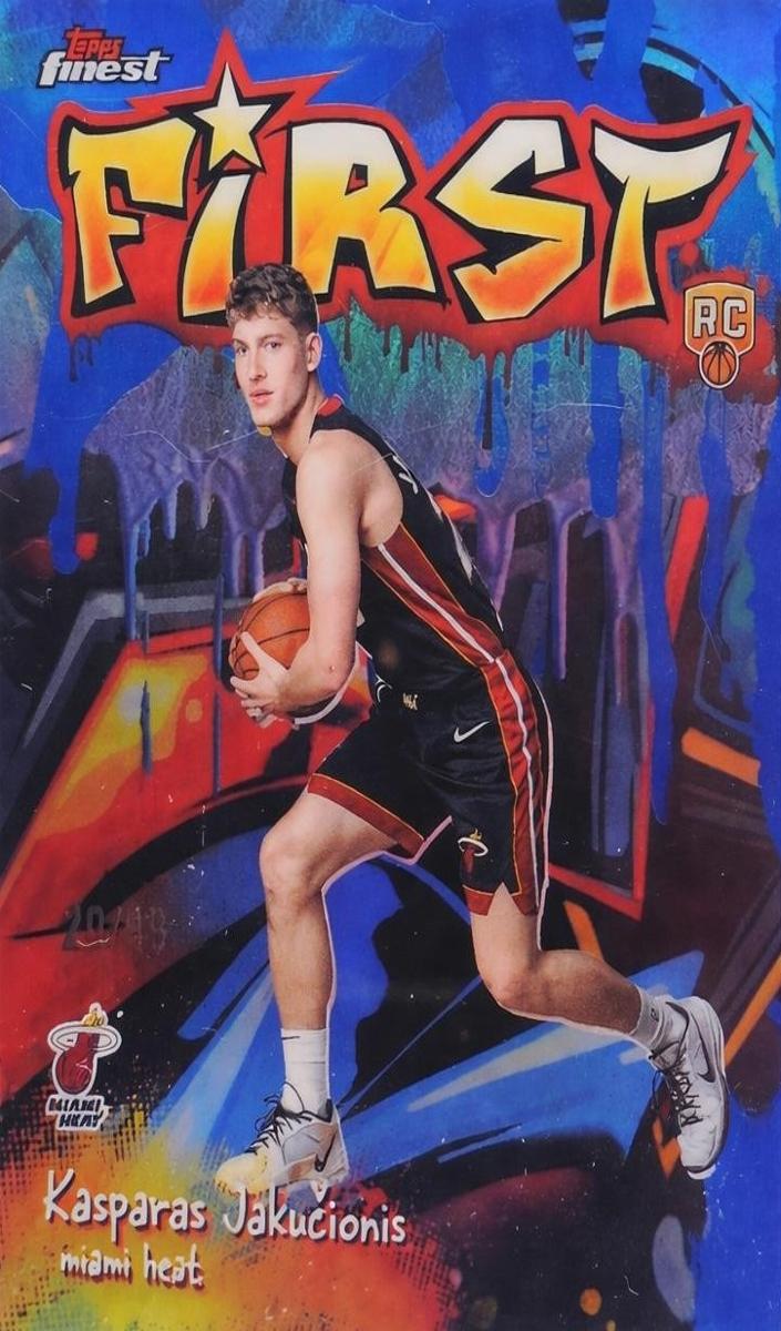 2025 Topps Finest Basketball Blue Refractor Kasparas Jakucionis #F-20