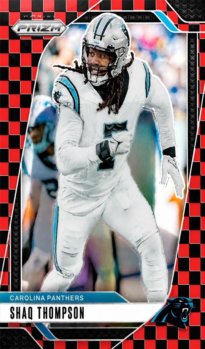 2024 Panini Prizm Football Black and Red Checker Shaq Thompson #41