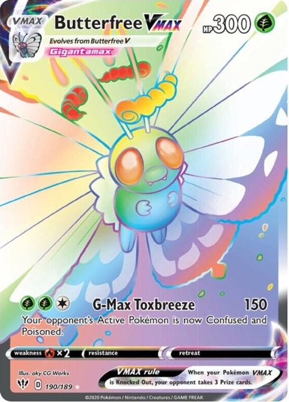 2020 Pokemon Sword & Shield Darkness Ablaze Butterfree #190 PSA 9