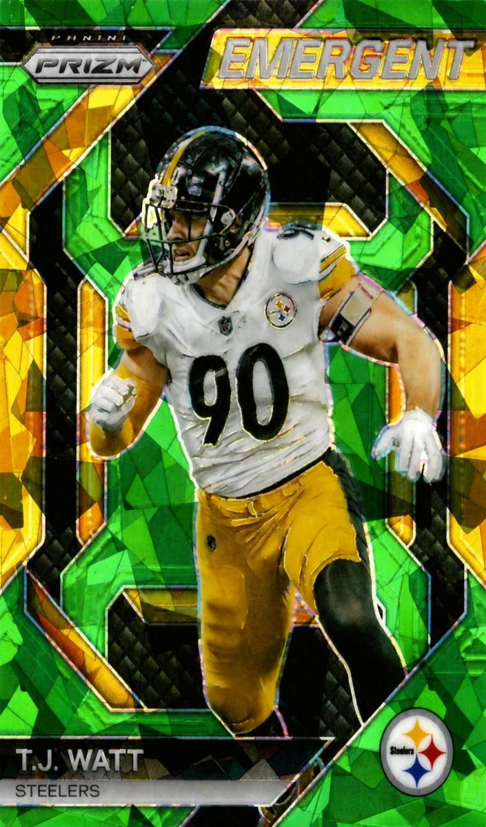 2023 Panini Prizm Football Green Ice T.J. Watt #17
