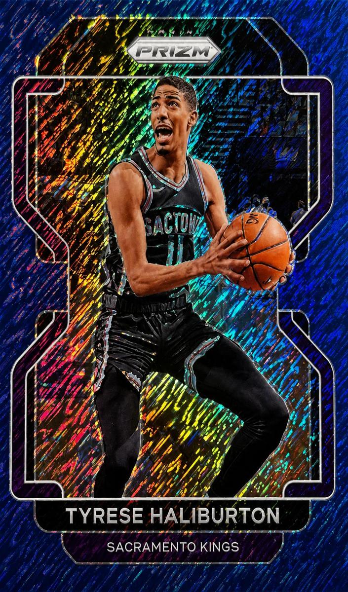 2021 Panini Prizm Basketball Blue Shimmer Tyrese Haliburton #196
