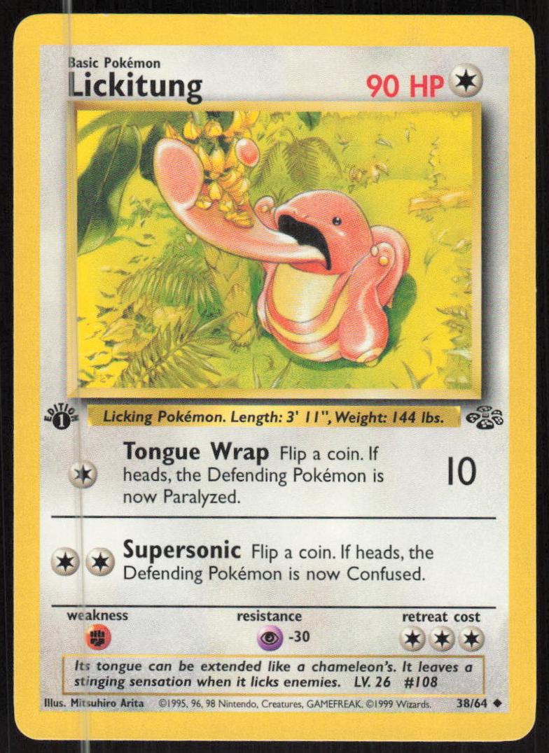 1999 Pokemon Jungle 1st Edition Lickitung #38 PSA 9