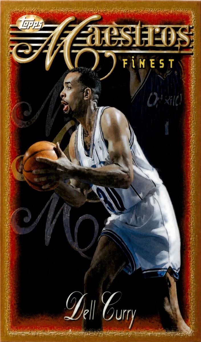1996 Topps Finest Basketball Refractor Dell Curry #8 PSA 9