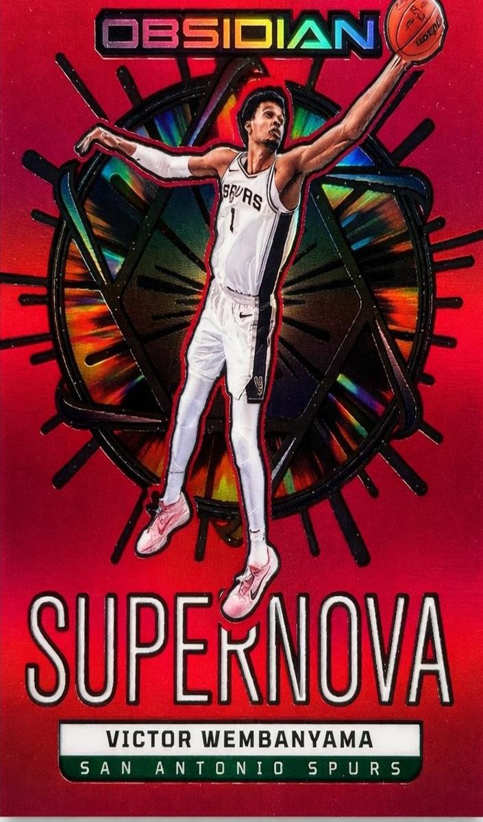 2024 Panini Obsidian Basketball Electric Etch Red Flood Victor Wembanyama #7