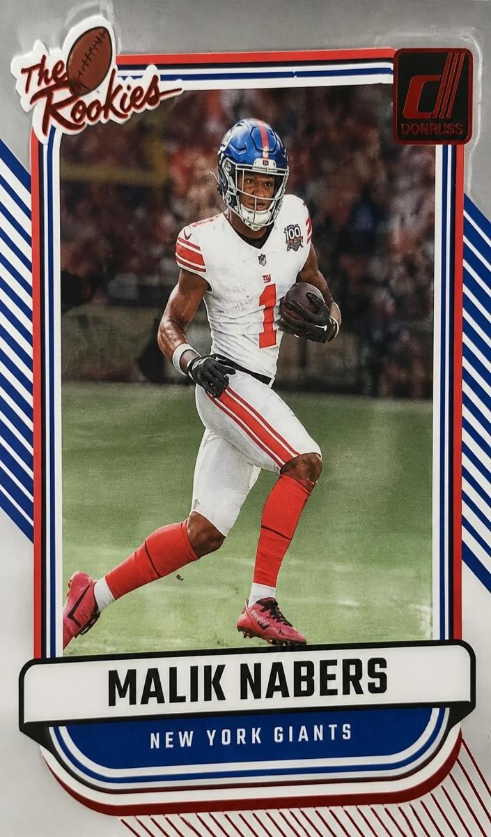 2024 Panini Clearly Donruss Football Red Malik Nabers #55 PSA 9