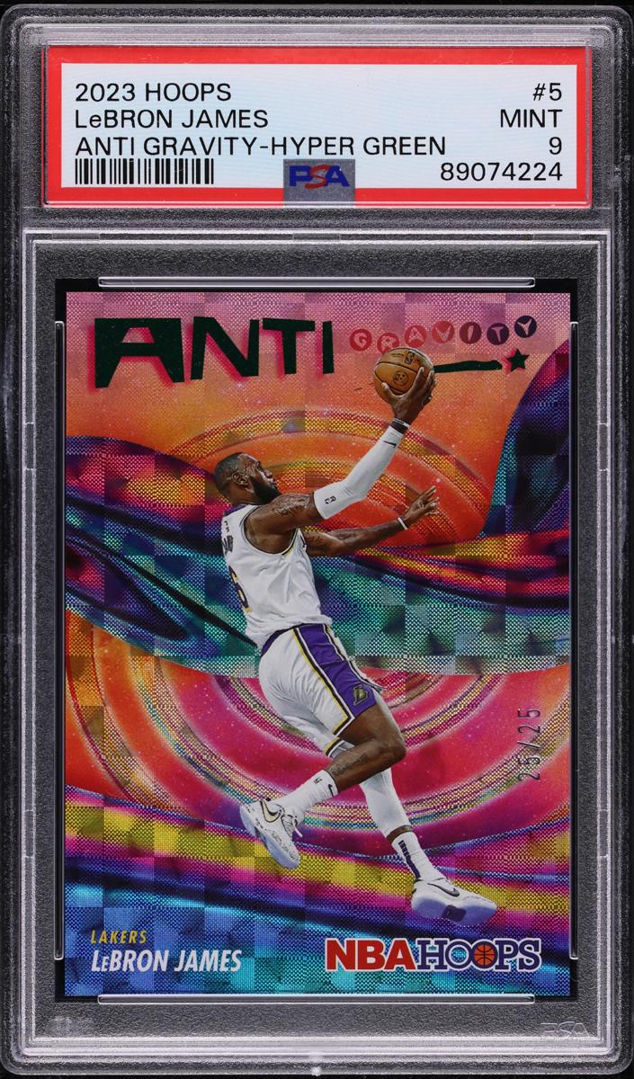 2023 Panini Hoops Basketball Hyper Green LeBron James #5 PSA 9