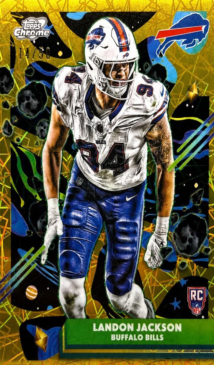 2025 Topps Cosmic Chrome Football Gold Interstellar Refractor Landon Jackson #112