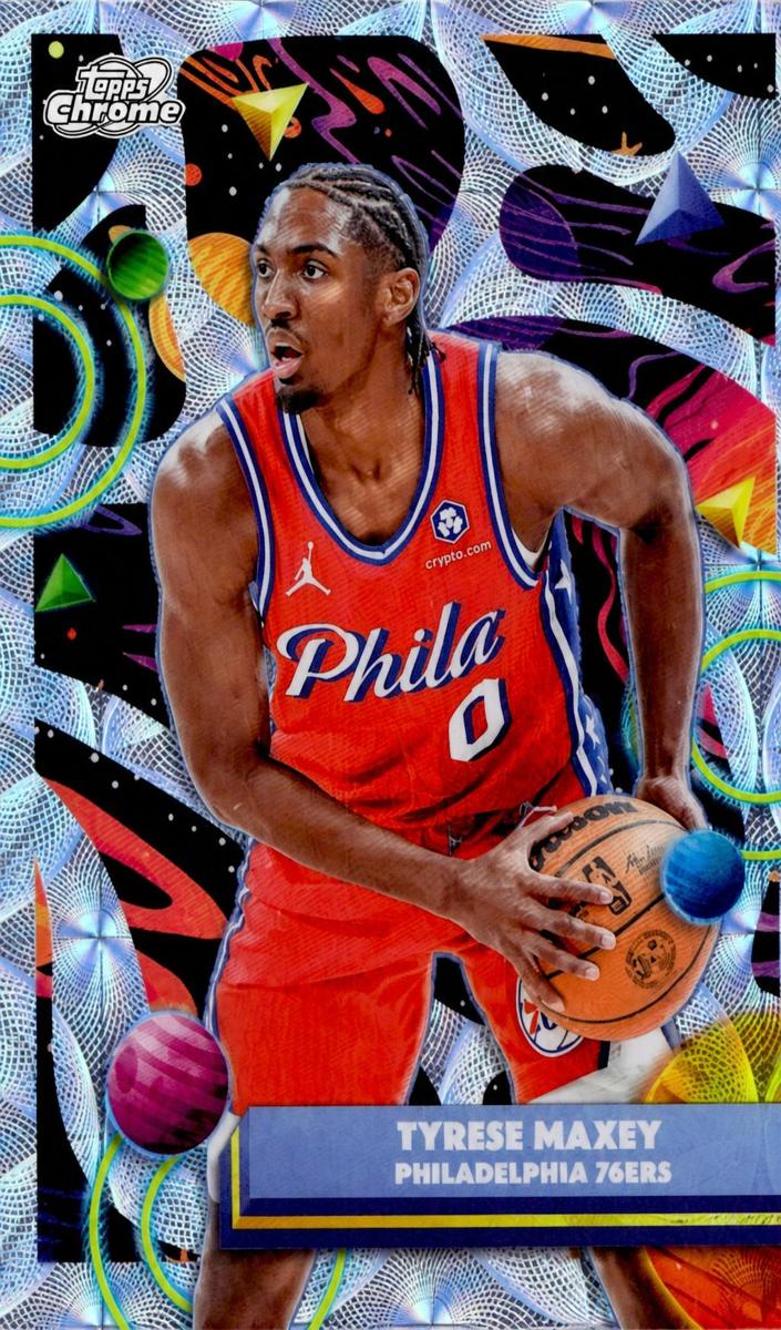 2025 Topps Cosmic Chrome Basketball Nucleus Refractor Tyrese Maxey #57