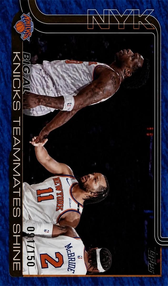 2025 Topps Basketball Blue Holo Foil Jalen Brunson #274