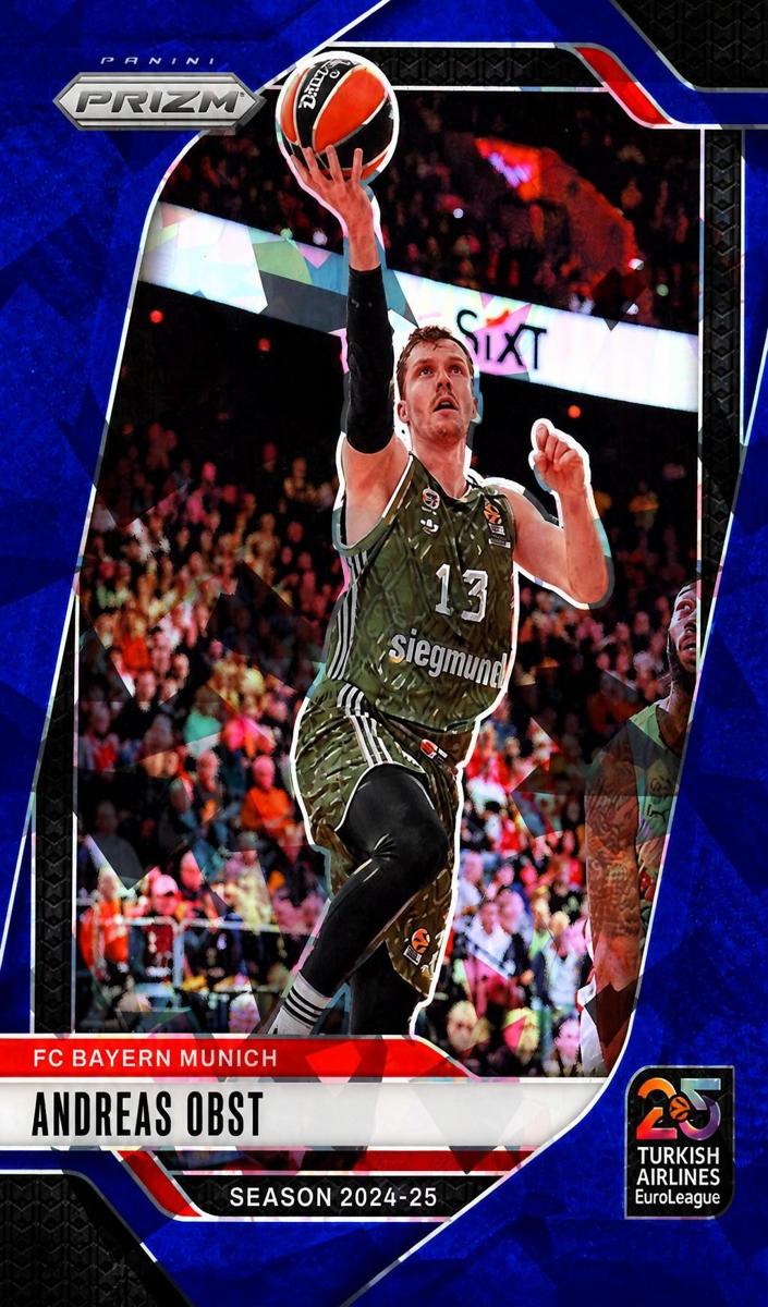2024 Panini Prizm Turkish Airlines EuroLeague Basketball Blue Ice Andreas Obst #138