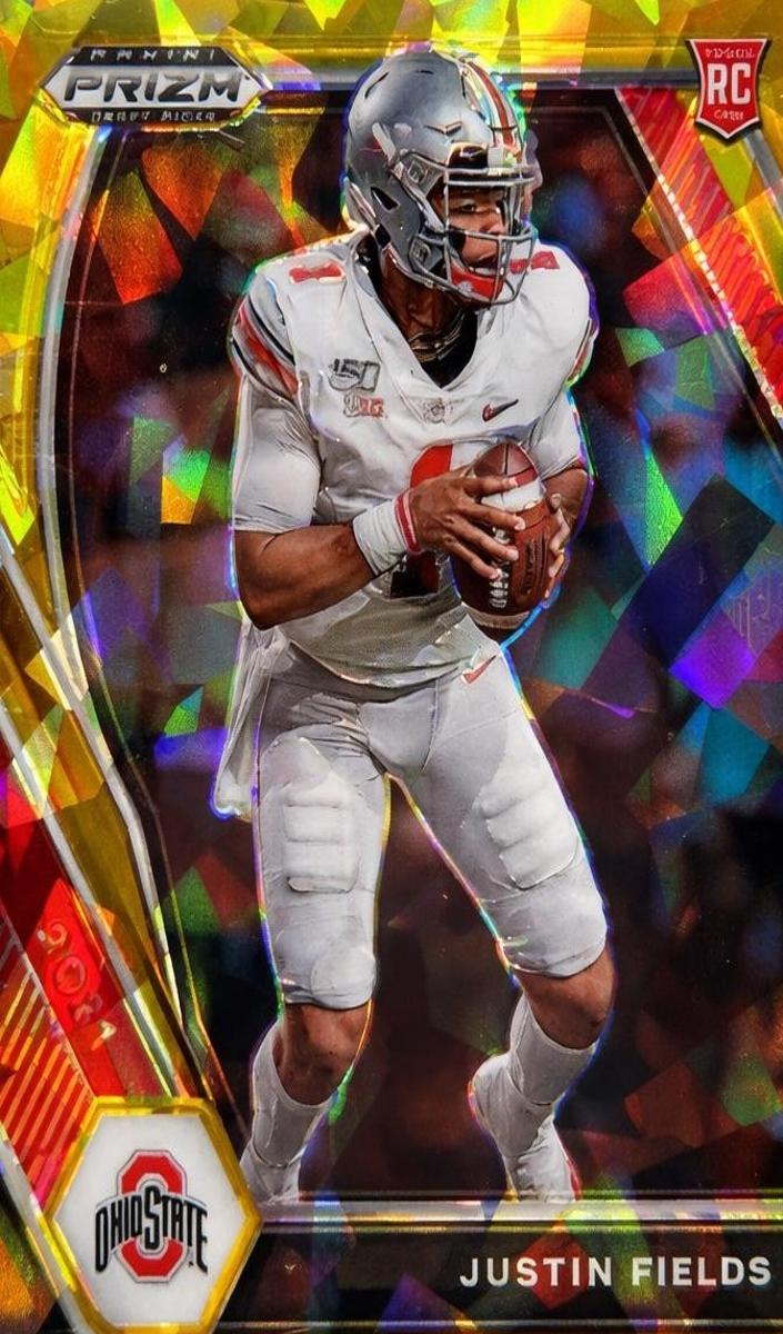 2021 Panini Prizm Draft Picks Football Gold Ice Justin Fields #121