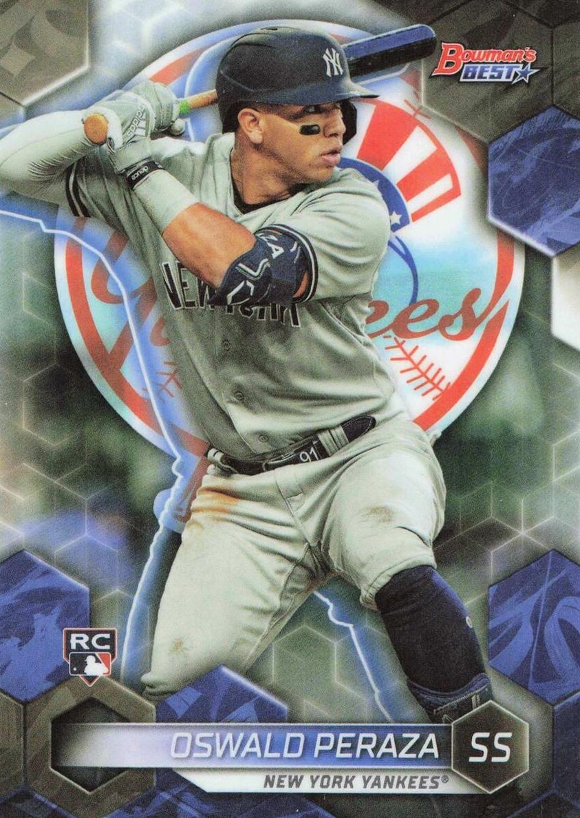 2023 Bowman's Best Baseball Refractor Oswald Peraza #64 PSA 9