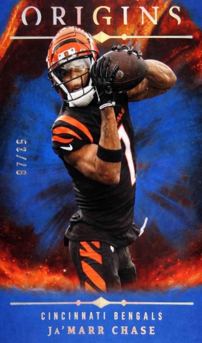 2024 Panini Origins Football Blue Ja'Marr Chase #18 PSA 8