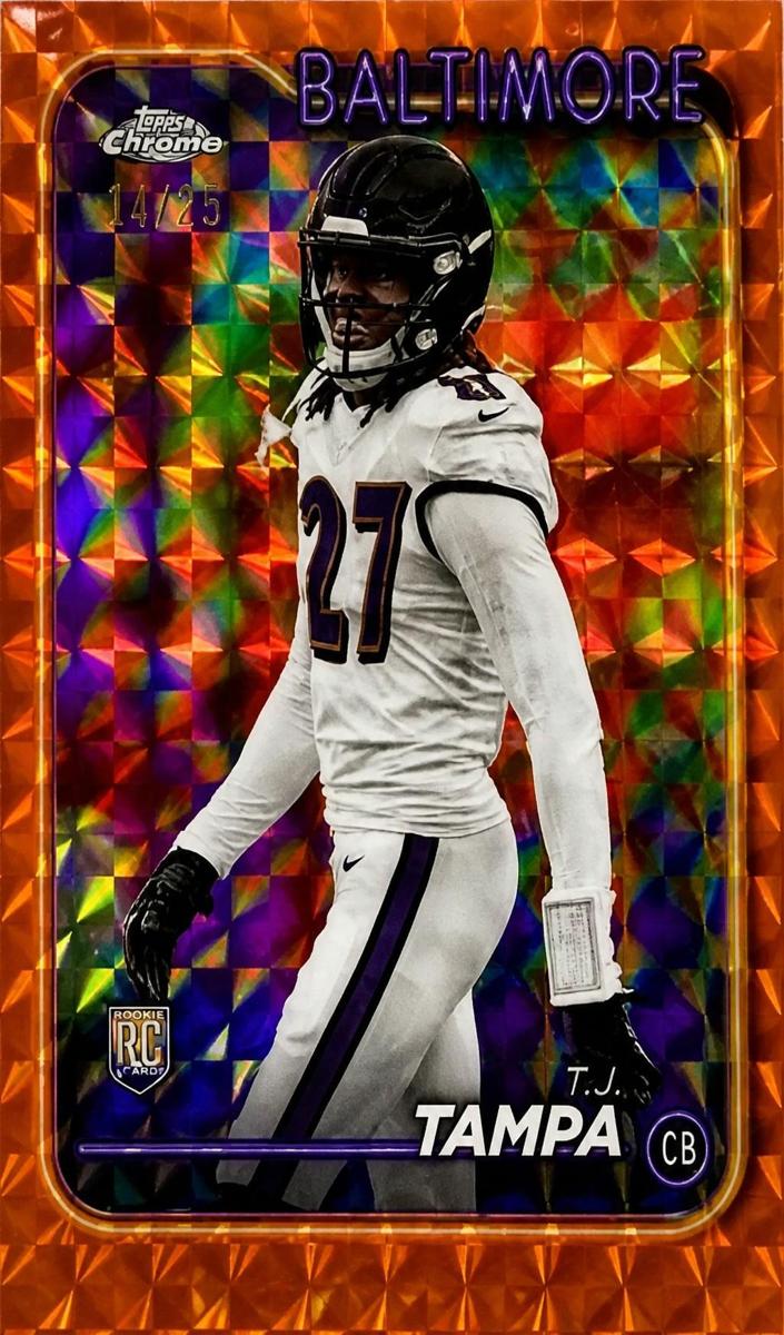 2024 Topps Chrome Football Orange Geometric Refractor T.J. Tampa #255