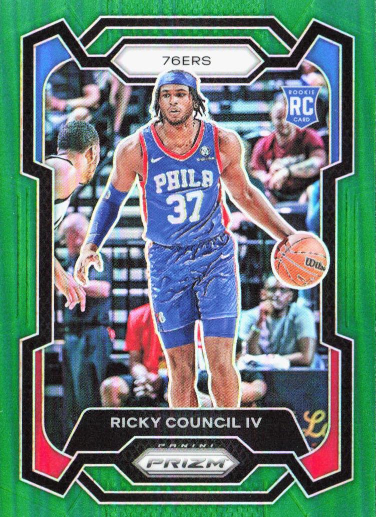 2023 Panini Prizm Basketball Green Ricky Council IV #294 PSA 9